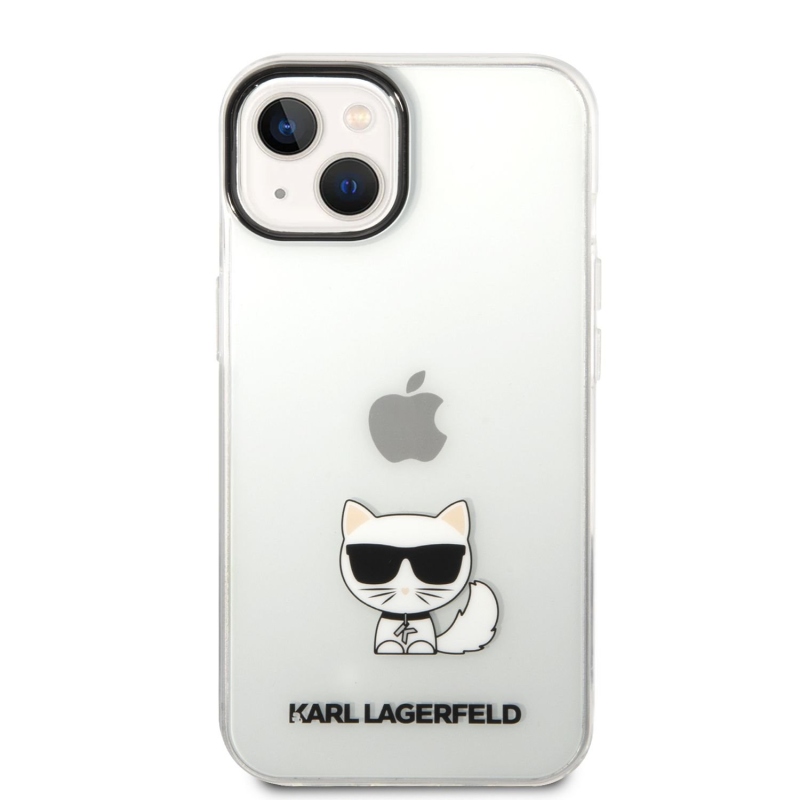 Karl Lagerfeld Choupette Logo zadní kryt pro iPhone 14 Plus průhledný