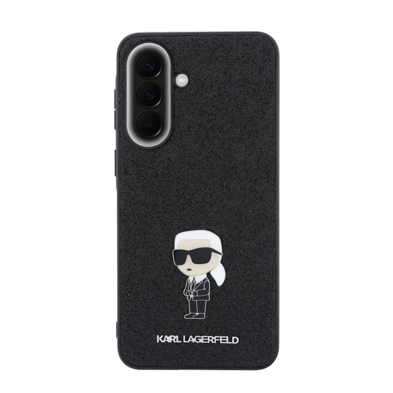 Karl Lagerfeld Fixed Glitter Metal Ikonik Zadní Kryt pro Samsung Galaxy A57 Black