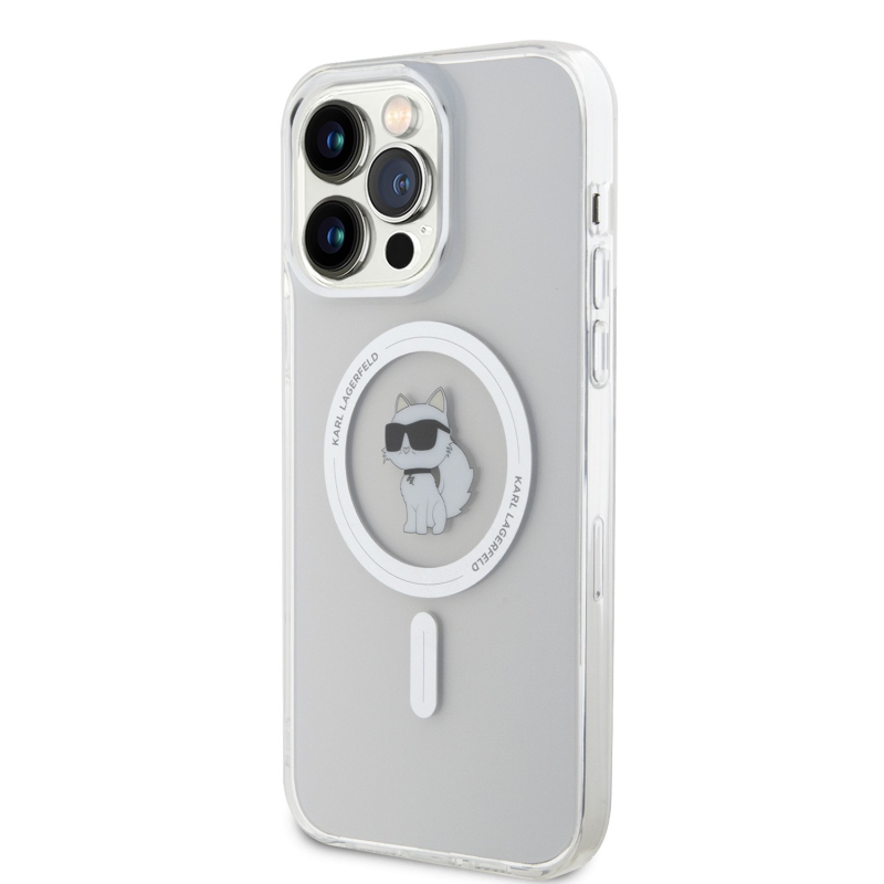 Karl Lagerfeld IML Choupette MagSafe zadní kryt pro iPhone 15 Pro Max průhledný