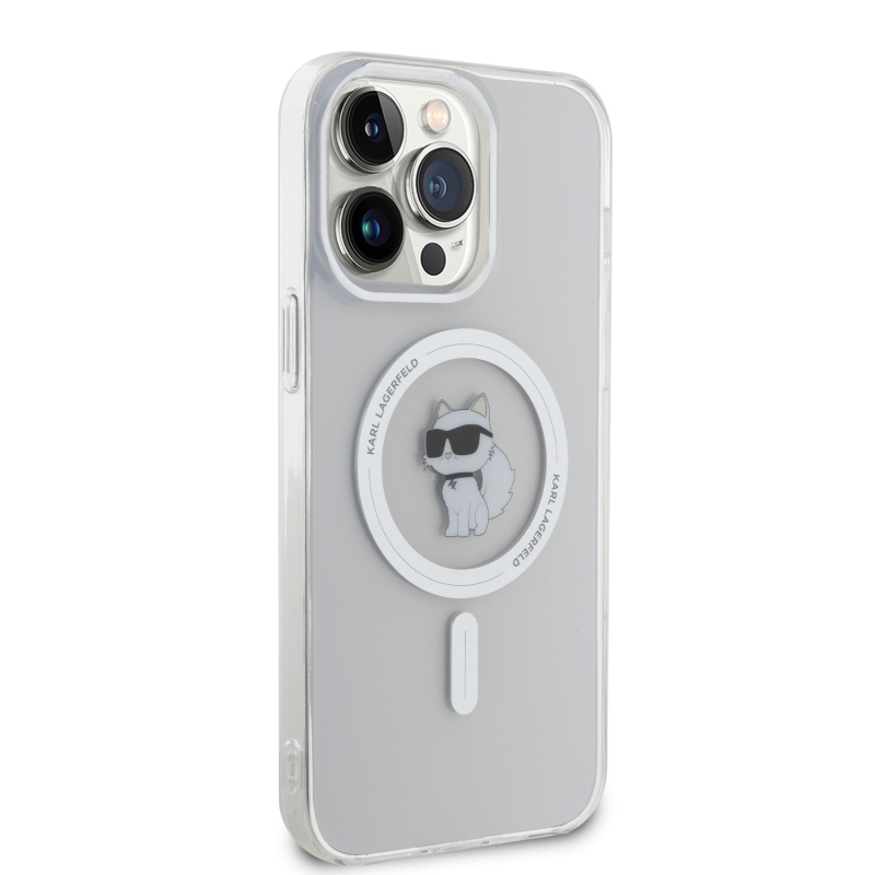 Karl Lagerfeld IML Choupette MagSafe zadní kryt pro iPhone 15 Pro Max průhledný