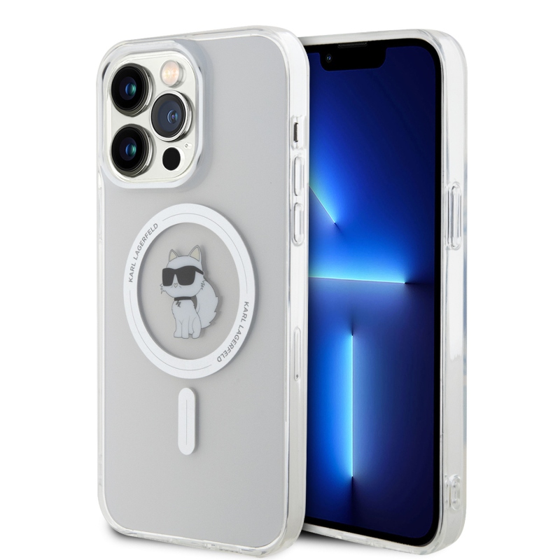 Karl Lagerfeld IML Choupette MagSafe zadní kryt pro iPhone 15 Pro Max průhledný