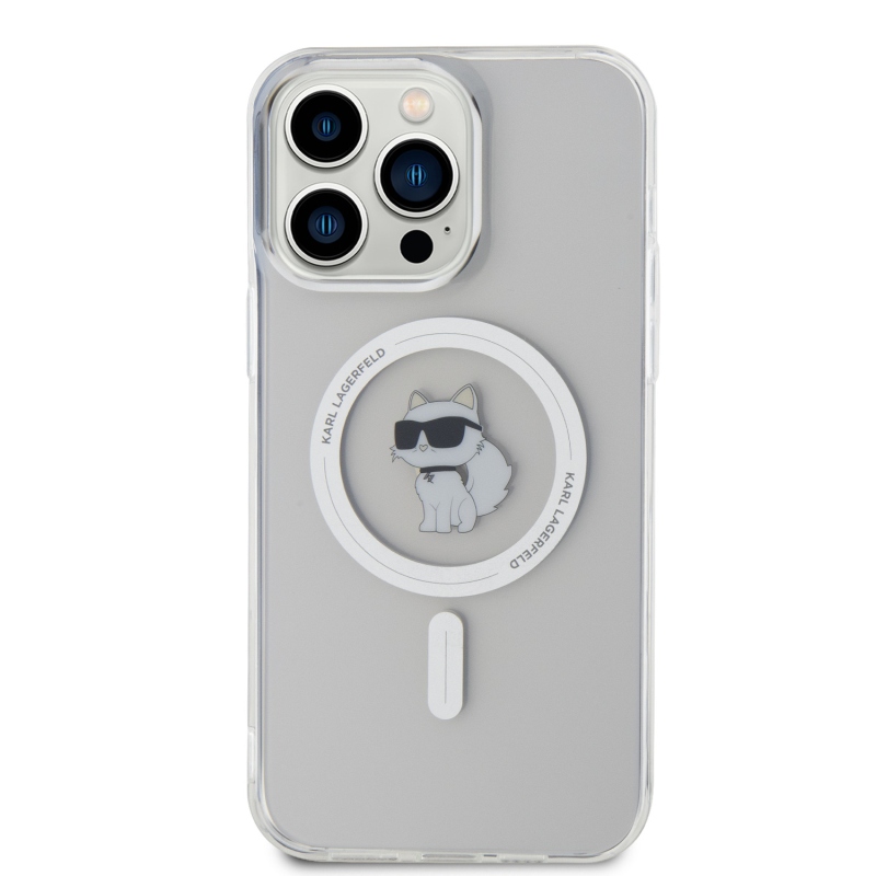 Karl Lagerfeld IML Choupette MagSafe zadní kryt pro iPhone 15 Pro Max průhledný