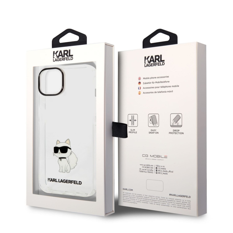 Karl Lagerfeld IML Choupette NFT Zadní Kryt pro iPhone 14 Plus - průhledný