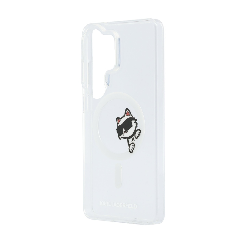 Karl Lagerfeld IML Choupette Peekaboo Logo Magnetic Zadní Kryt pro Samsung Galaxy S26 Ultra Transparent