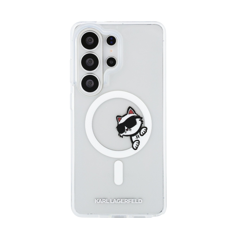 Karl Lagerfeld IML Choupette Peekaboo Logo Magnetic Zadní Kryt pro Samsung Galaxy S26 Ultra Transparent