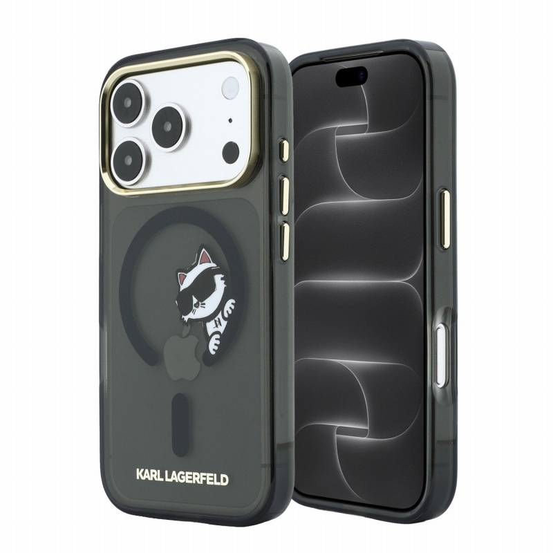 Karl Lagerfeld IML Choupette Peekaboo Magsafe Zadní Kryt pro iPhone 18 Pro Max Black