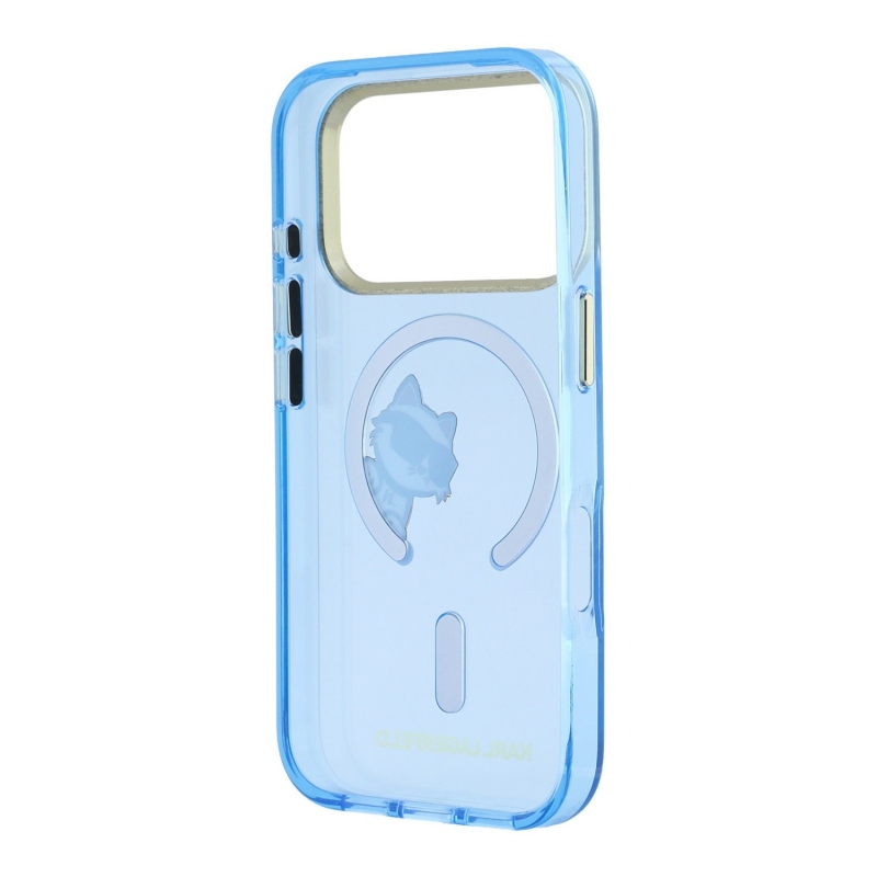 Karl Lagerfeld IML Choupette Peekaboo Magsafe Zadní Kryt pro iPhone 18 Pro Max Blue
