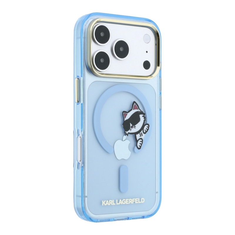 Karl Lagerfeld IML Choupette Peekaboo Magsafe Zadní Kryt pro iPhone 18 Pro Max Blue