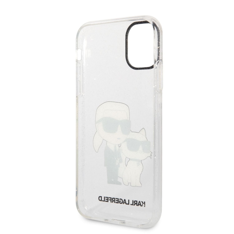 Karl Lagerfeld IML Glitter Karl and Choupette NFT Zadní Kryt pro iPhone 11 - průhledný