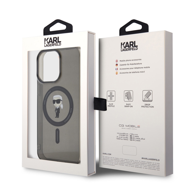 Karl Lagerfeld IML Ikonik MagSafe Zadní Kryt pro iPhone 15 Pro Max Black