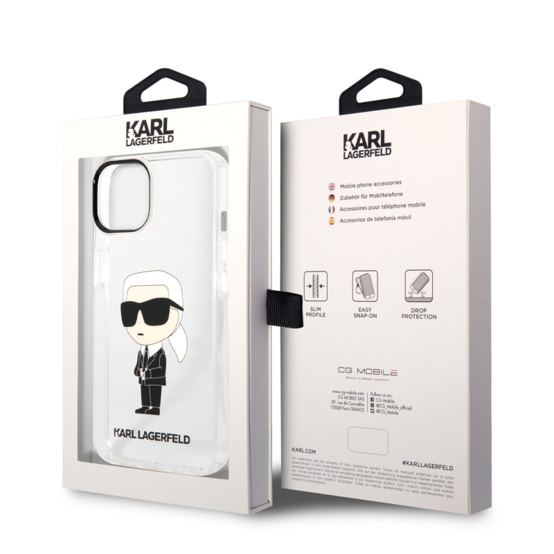 Karl Lagerfeld IML Ikonik NFT zadní kryt pro iPhone 14 Plus průhledný