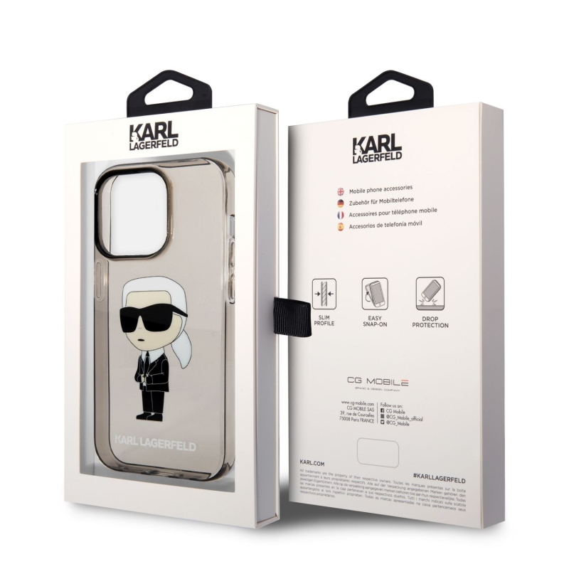 Karl Lagerfeld IML Ikonik NFT zadní kryt pro iPhone 14 Pro černý