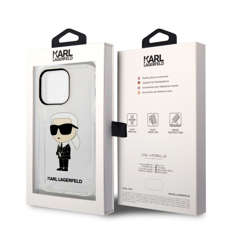 Karl Lagerfeld IML Ikonik NFT zadní kryt pro iPhone 14 Pro průhledný