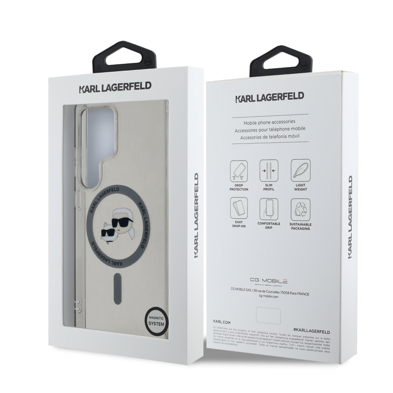 Karl Lagerfeld IML K&CH Heads MagSafe Zadní Kryt pro Samsung Galaxy S25 Ultra Black