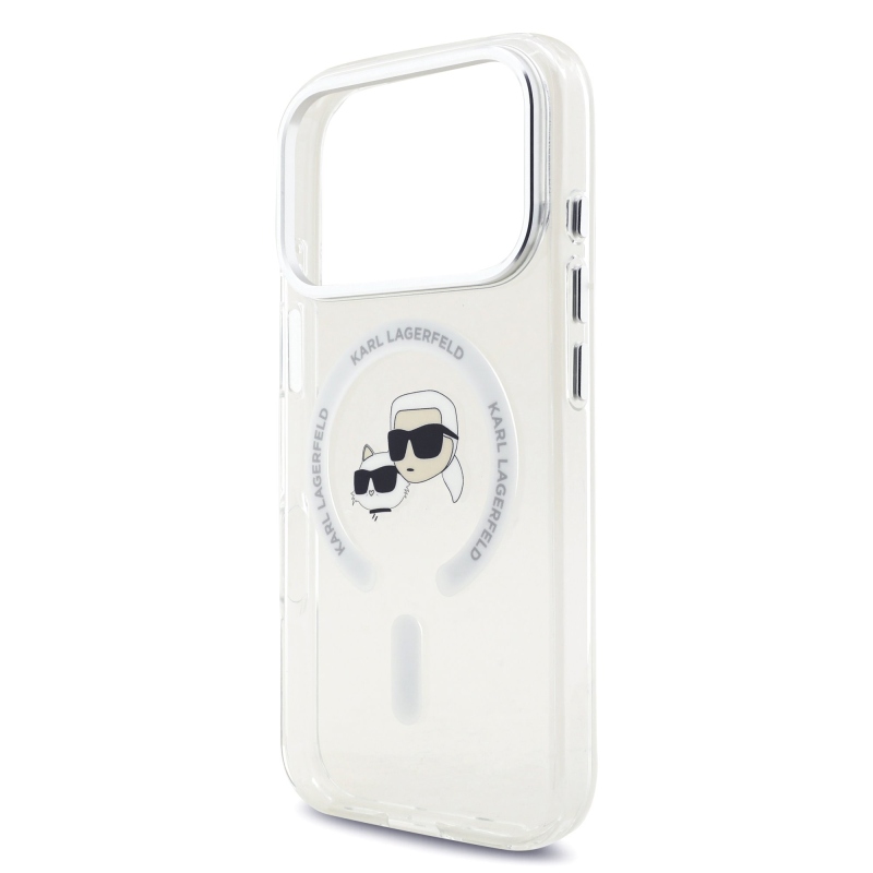 Karl Lagerfeld IML K&CH Heads Metal Frame MagSafe Zadní Kryt pro iPhone 17 Pro Transparent