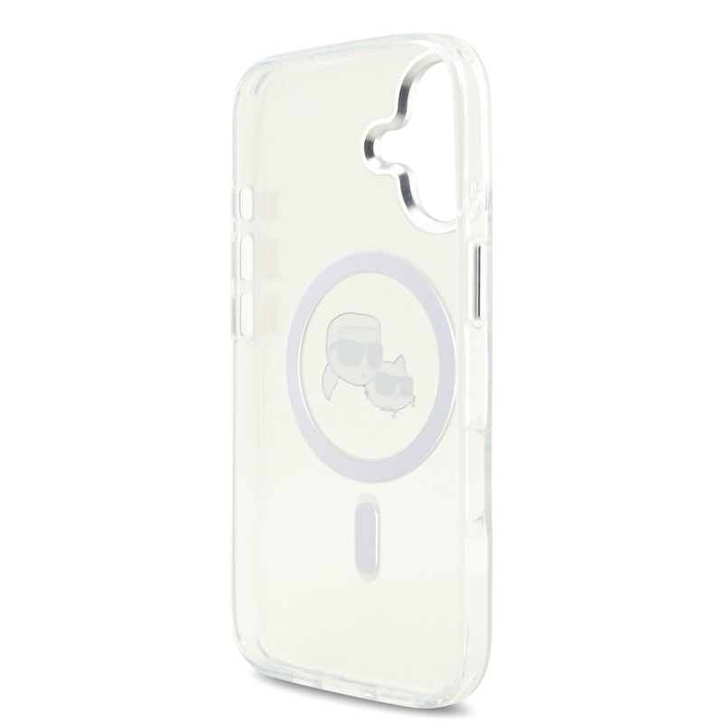 Karl Lagerfeld IML K&CH Heads Metal Frame MagSafe Zadní Kryt pro iPhone 17 Transparent