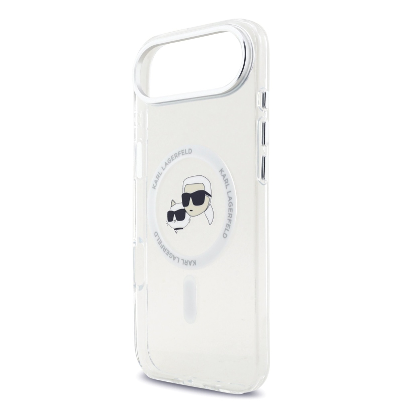 Karl Lagerfeld IML K&CH Heads Metal Frame MagSafe Zadní Kryt pro iPhone Air Transparent