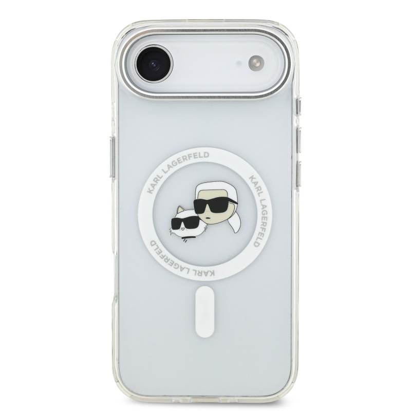 Karl Lagerfeld IML K&CH Heads Metal Frame MagSafe Zadní Kryt pro iPhone Air Transparent