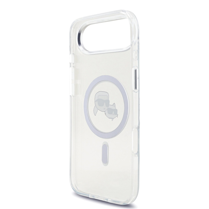 Karl Lagerfeld IML K&CH Heads Metal Frame MagSafe Zadní Kryt pro iPhone Air Transparent