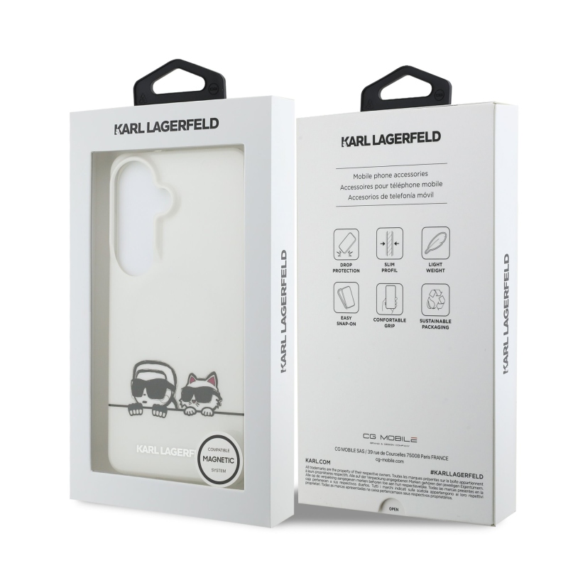 Karl Lagerfeld IML K&CH Peekaboo Logo Magnetic Zadní Kryt pro Samsung Galaxy S26 White