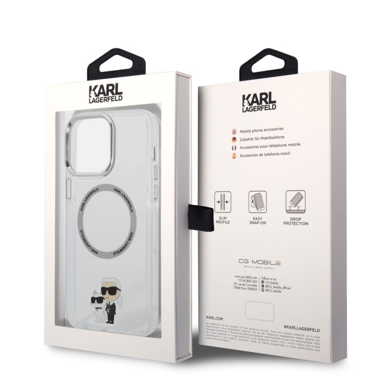 Karl Lagerfeld IML Karl and Choupette NFT MagSafe zadní kryt pro iPhone 13 Pro Max průhledný