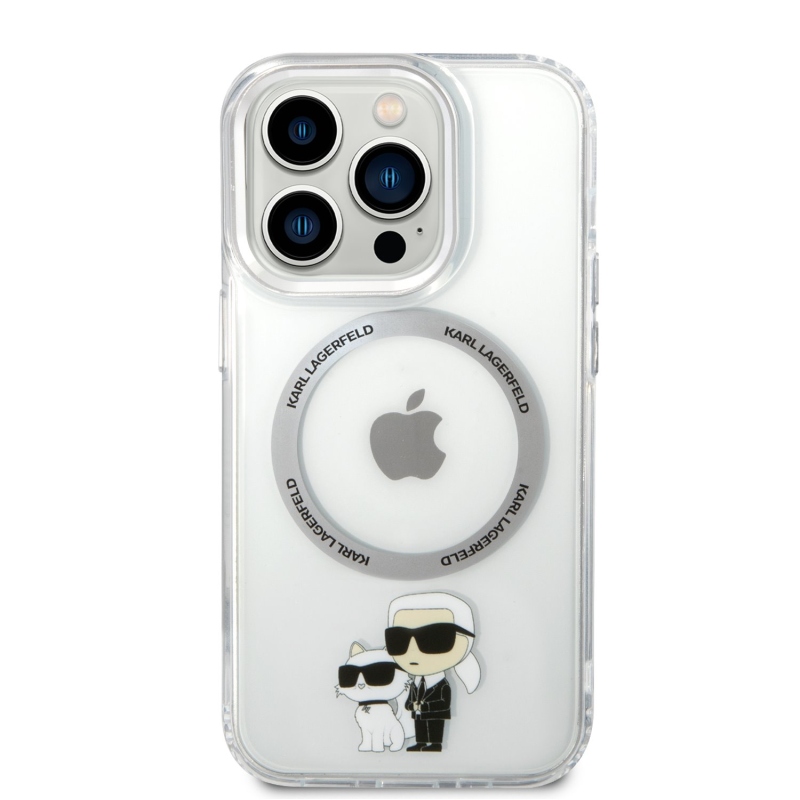 Karl Lagerfeld IML Karl and Choupette NFT MagSafe Zadní Kryt pro iPhone 13 Pro - průhledný