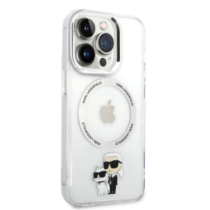 Karl Lagerfeld IML Karl and Choupette NFT MagSafe Zadní Kryt pro iPhone 13 Pro - průhledný