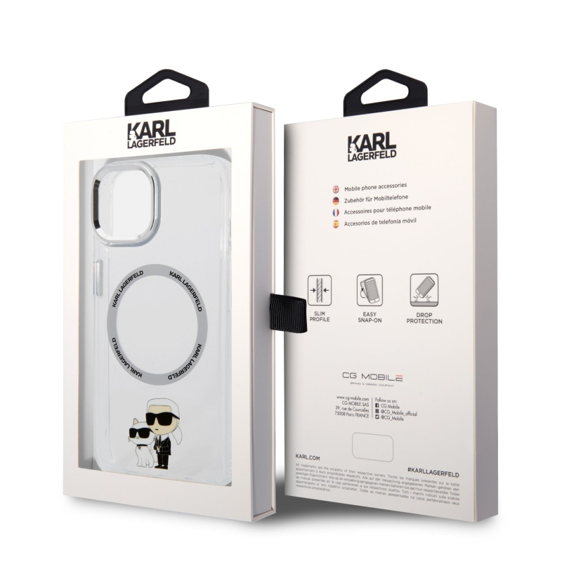 Karl Lagerfeld IML Karl and Choupette NFT MagSafe Zadní Kryt pro iPhone 13 - průhledný