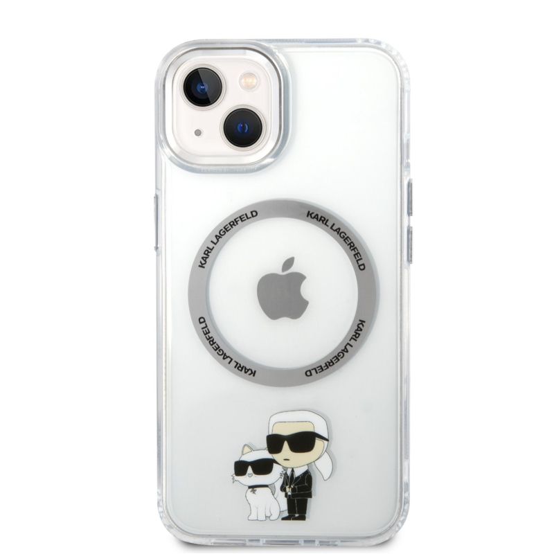 Karl Lagerfeld IML Karl and Choupette NFT MagSafe Zadní Kryt pro iPhone 13 - průhledný