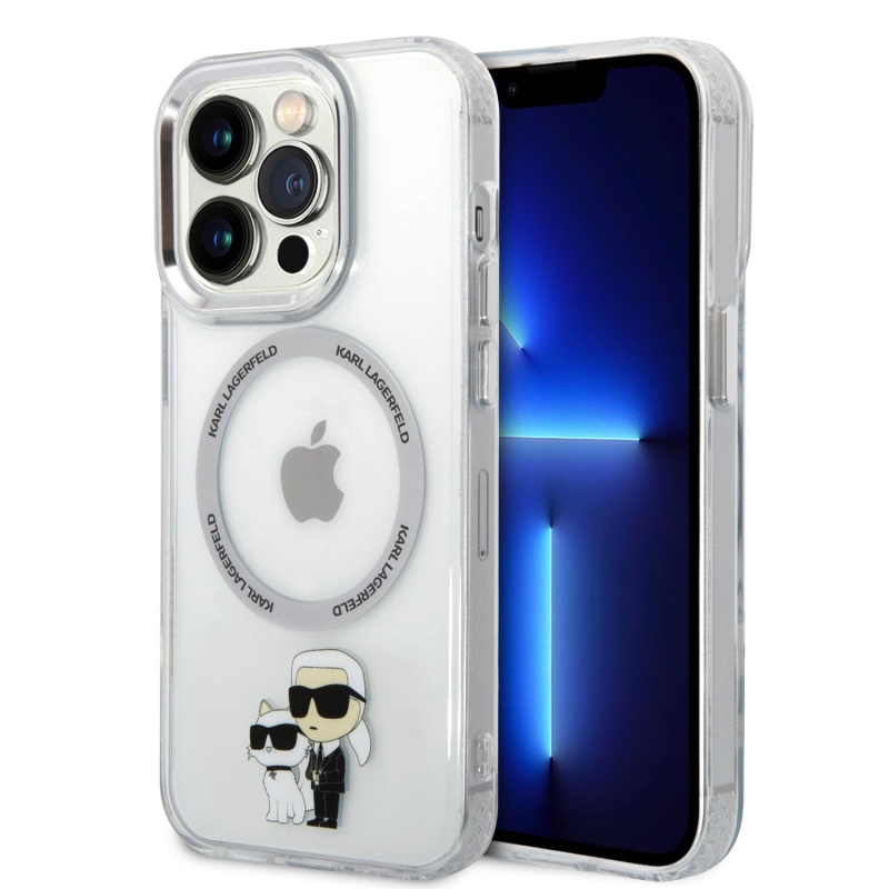 Karl Lagerfeld IML Karl and Choupette NFT MagSafe Zadní Kryt pro iPhone 15 Pro Max - průhledný