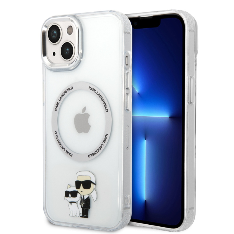 Karl Lagerfeld IML Karl and Choupette NFT MagSafe Zadní Kryt pro iPhone 15 - průhledný