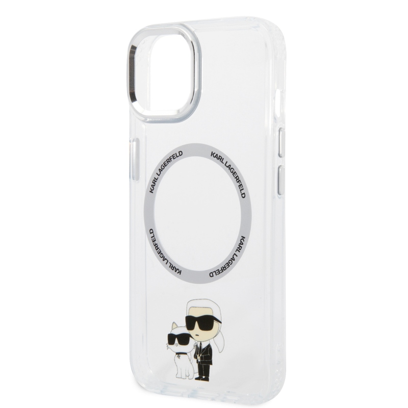 Karl Lagerfeld IML Karl and Choupette NFT MagSafe Zadní Kryt pro iPhone 15 - průhledný