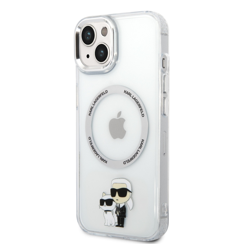 Karl Lagerfeld IML Karl and Choupette NFT MagSafe Zadní Kryt pro iPhone 15 - průhledný