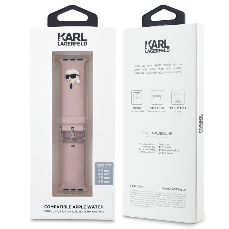 Karl Lagerfeld Karl Head NFT Řemínek pro Apple Watch 42/44/45/46/49 Pink