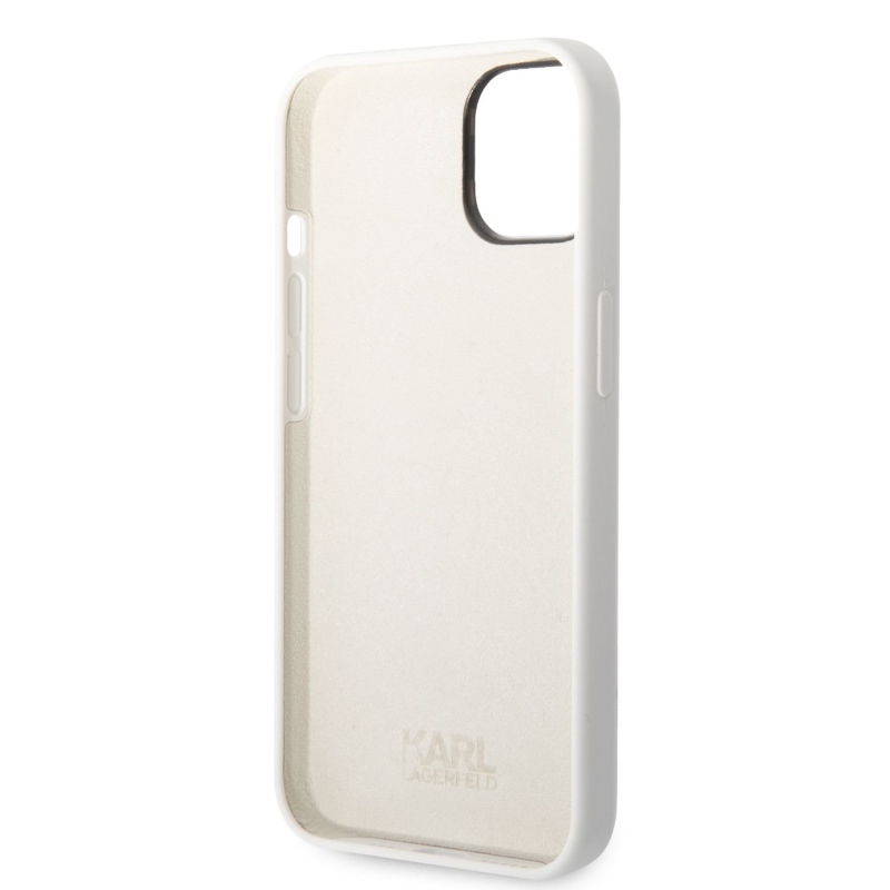 Karl Lagerfeld Liquid silikonový Choupette NFT zadní kryt pro iPhone 14 Plus bílý