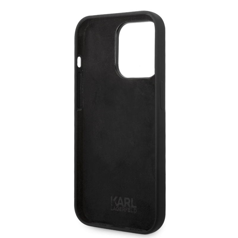 Karl Lagerfeld Liquid silikonový Choupette NFT zadní kryt pro iPhone 14 Pro Max černý