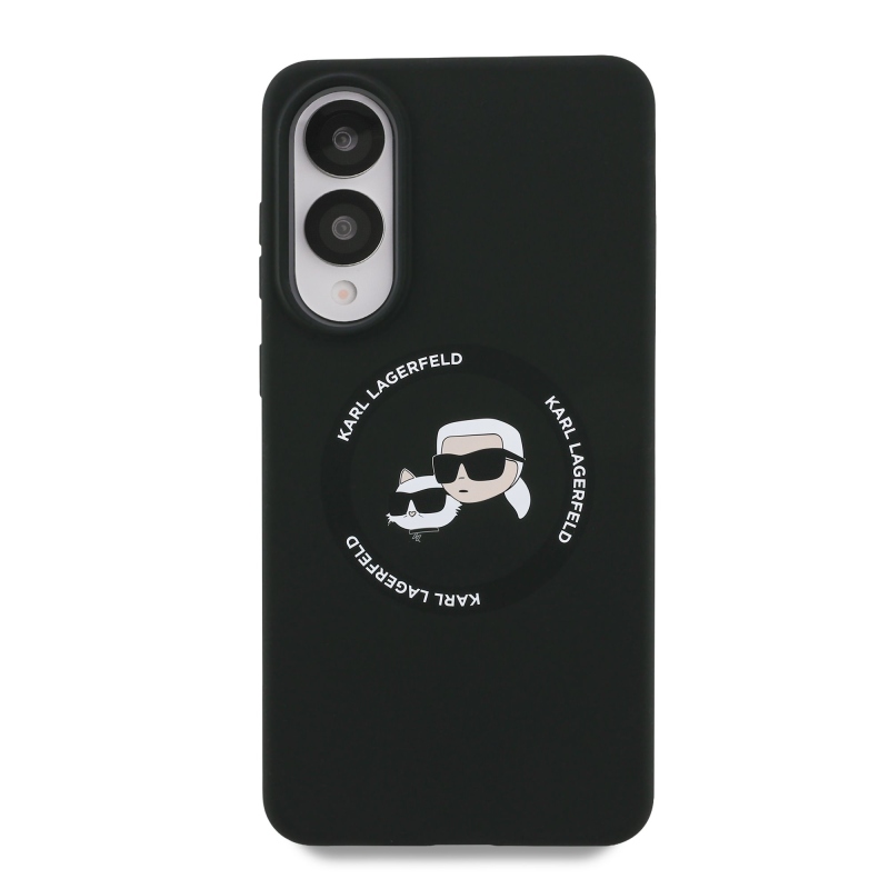 Karl Lagerfeld Liquid Silicone Double Heads MagSafe Zadní Kryt pro Samsung Galaxy S25 Edge Black