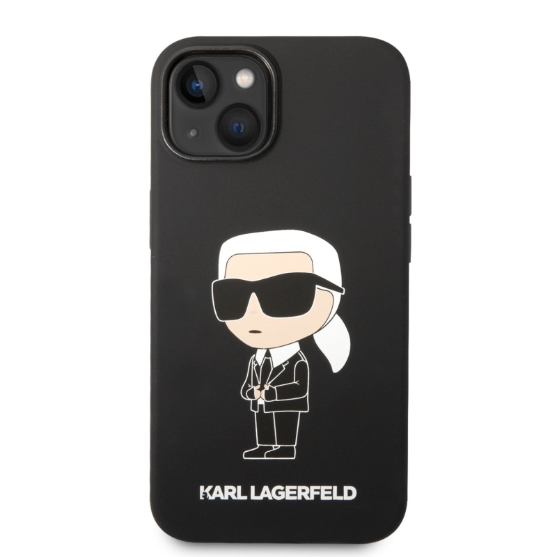 Karl Lagerfeld Liquid silikonový Ikonik NFT zadní kryt pro iPhone 14 Plus černý