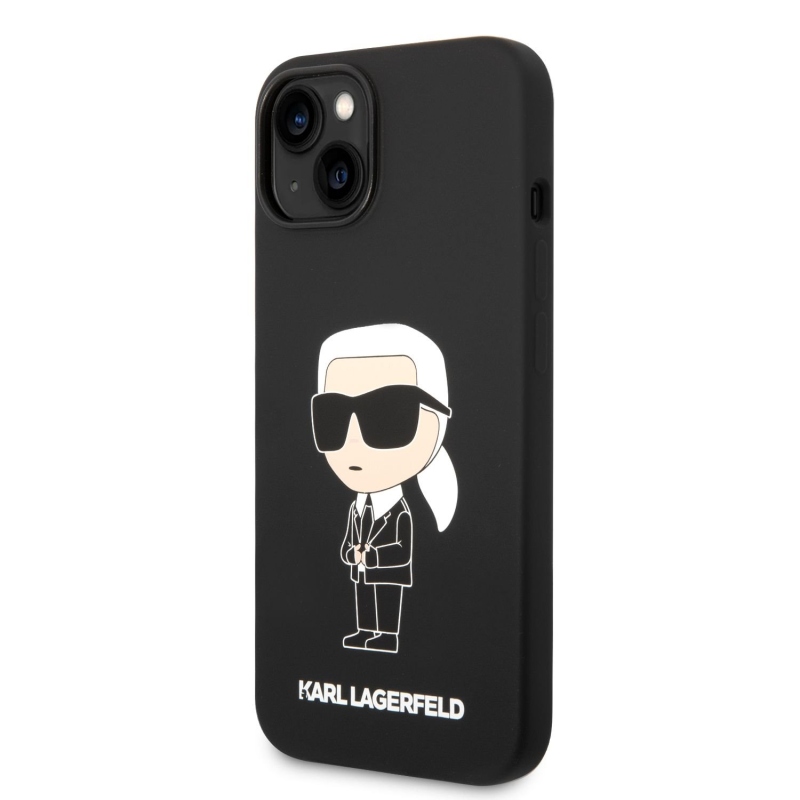 Karl Lagerfeld Liquid silikonový Ikonik NFT zadní kryt pro iPhone 14 Plus černý