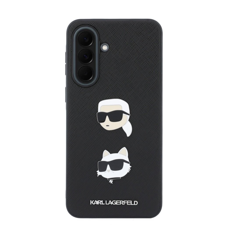 Karl Lagerfeld Liquid Silicone Metal Karl and Choupette Zadní Kryt pro Samsung Galaxy A37 Black