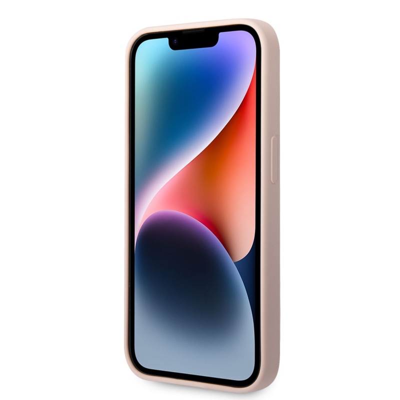 Karl Lagerfeld MagSafe kryt Liquid silikonový Karl Head pro iPhone 14 Pro Max růžový
