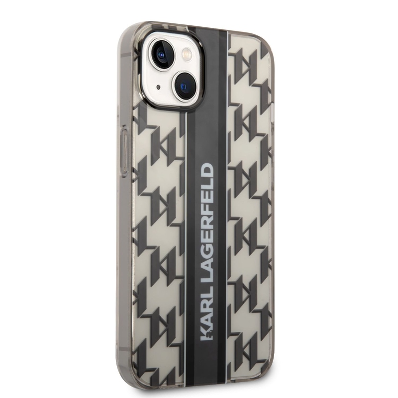 Karl Lagerfeld Monogram Vertical Stripe zadní kryt pro iPhone 14 Plus černý