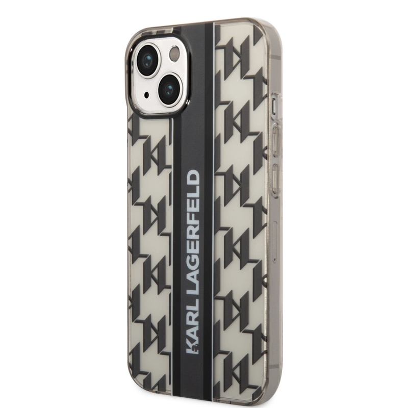 Karl Lagerfeld Monogram Vertical Stripe zadní kryt pro iPhone 14 Plus černý