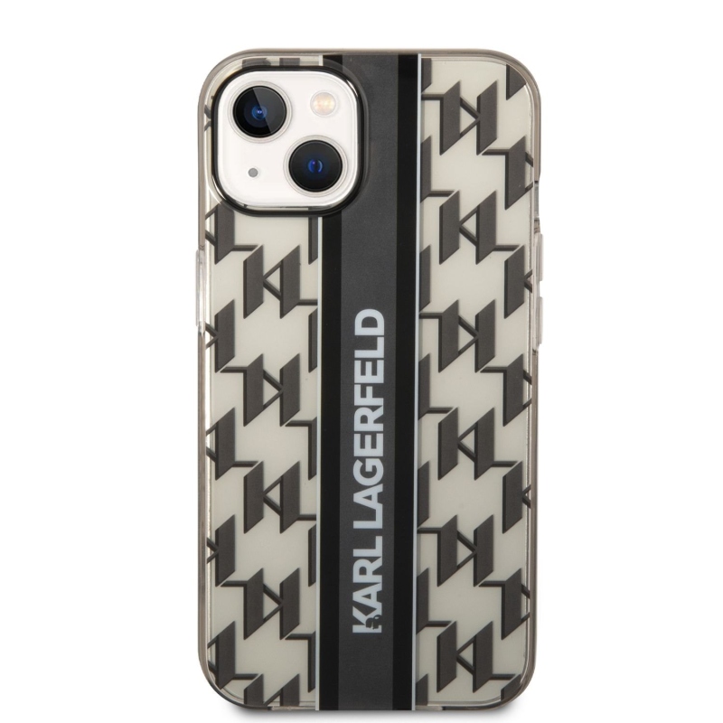Karl Lagerfeld Monogram Vertical Stripe zadní kryt pro iPhone 14 Plus černý