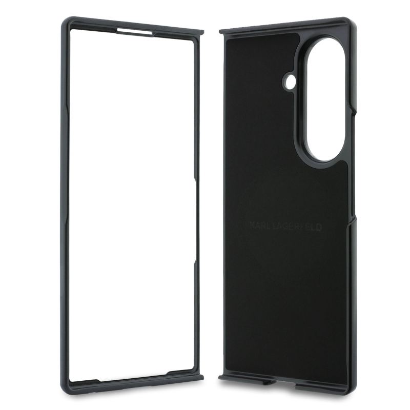 Karl Lagerfeld PU Karl and Choupette Heads Magnetic Zadní Kryt pro Samsung Galaxy Z Fold 8 Ultra Black