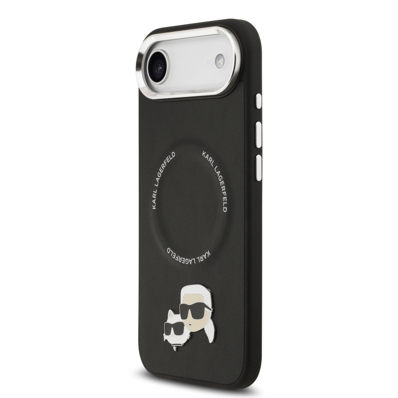 Karl Lagerfeld PU Karl and Choupette Heads Pins MagSafe Zadní Kryt pro iPhone Air Black