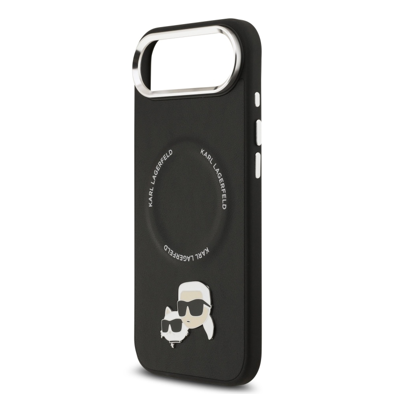 Karl Lagerfeld PU Karl and Choupette Heads Pins MagSafe Zadní Kryt pro iPhone Air Black