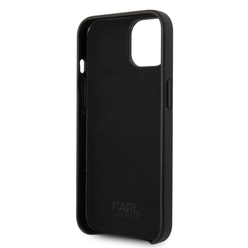 Karl Lagerfeld PU Leather Perforated Logo zadní kryt pro iPhone 14 Plus černý