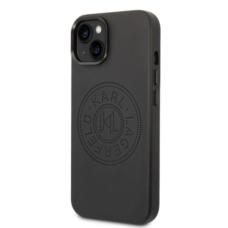 Karl Lagerfeld PU Leather Perforated Logo zadní kryt pro iPhone 14 Plus černý