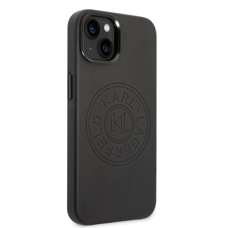 Karl Lagerfeld PU Leather Perforated Logo zadní kryt pro iPhone 14 Plus černý